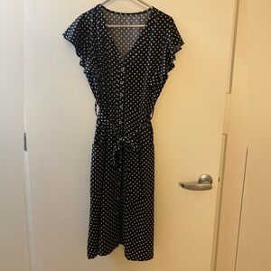 Elegant Black Polka Dot Dress